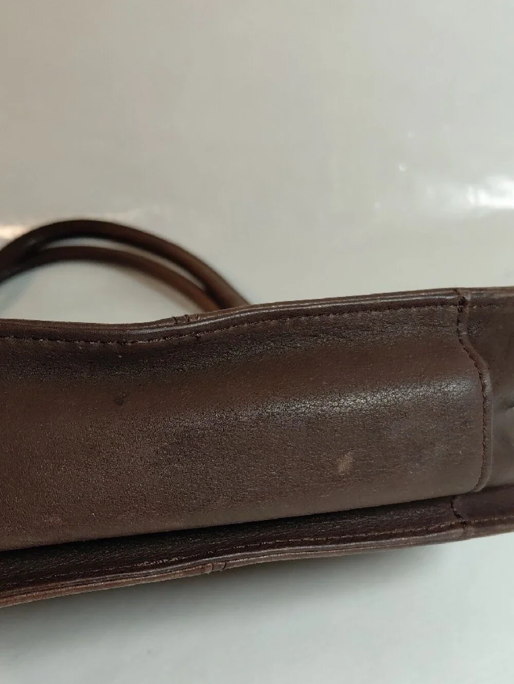 Fossil Chocolate Brown Pebbled Leather Hobo Shoulder Bag. Double Handles W/ Key